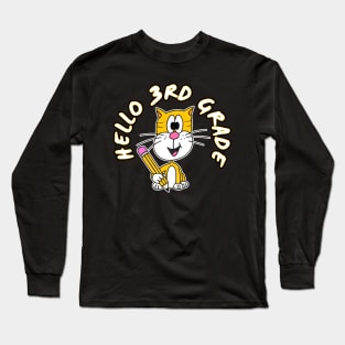 Hello 3rd Grade Cat Back To School 2022 Long Sleeve T-Shirt